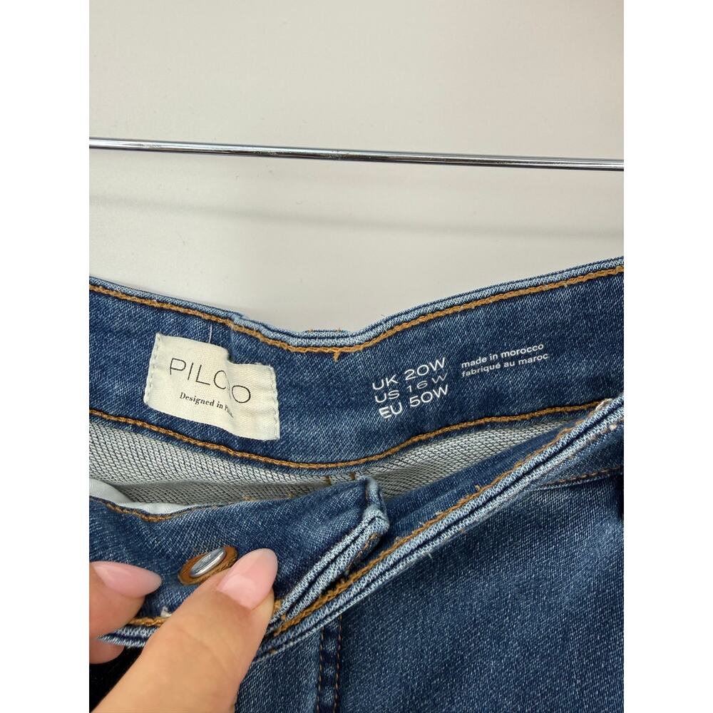 Anthropologie Pilcro Kenna Mid-Rise Heritage Crop Barrel Jeans Medium Wash 16W - Picture 6 of 13
